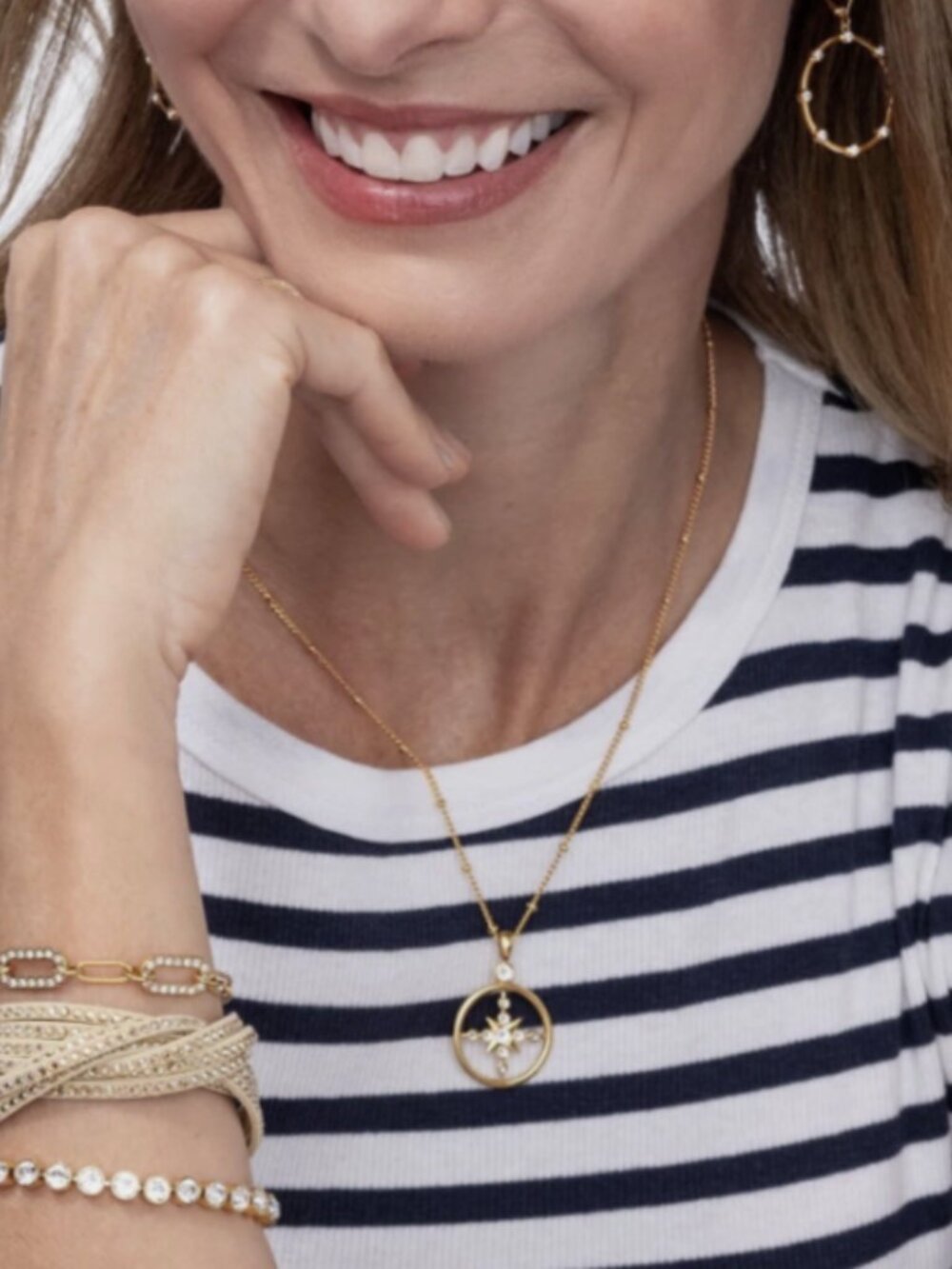 "Find Your Way" Compass Necklace Touchstone Crystal by Swarovski NWT - Picture 5 of 5